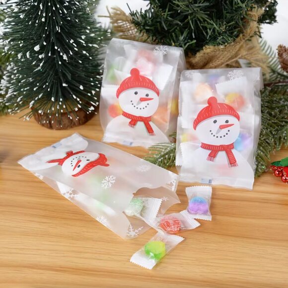 Christmas Plastic Treat Bags Snowman (10PCS) - Picture 4 of 8